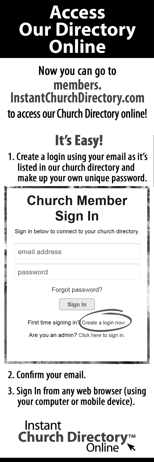 instant church directory available online for all your members how to create a church bulletin